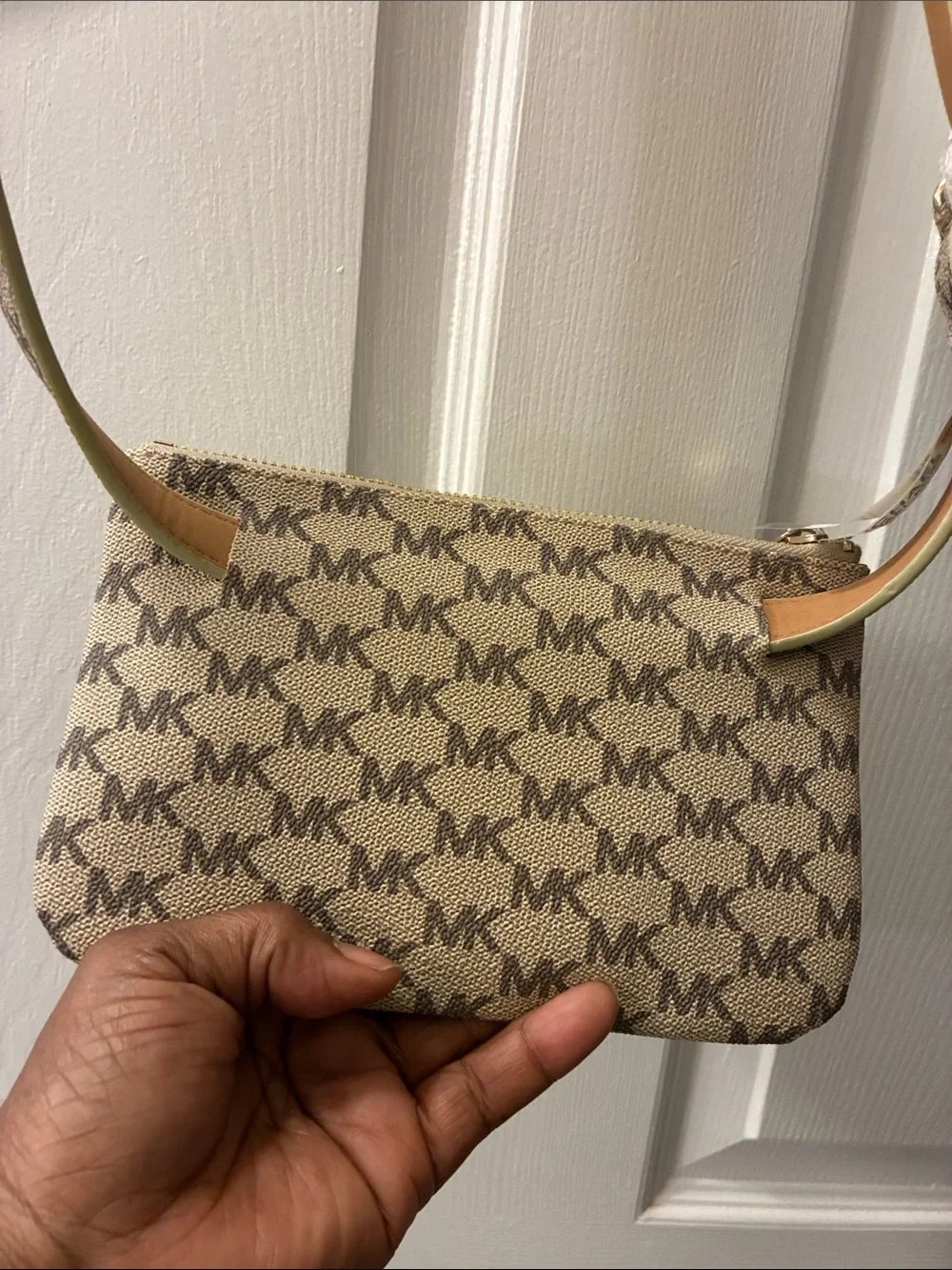 Michael Kors Beige Signature Canvas Crossbody belt bag-NWT